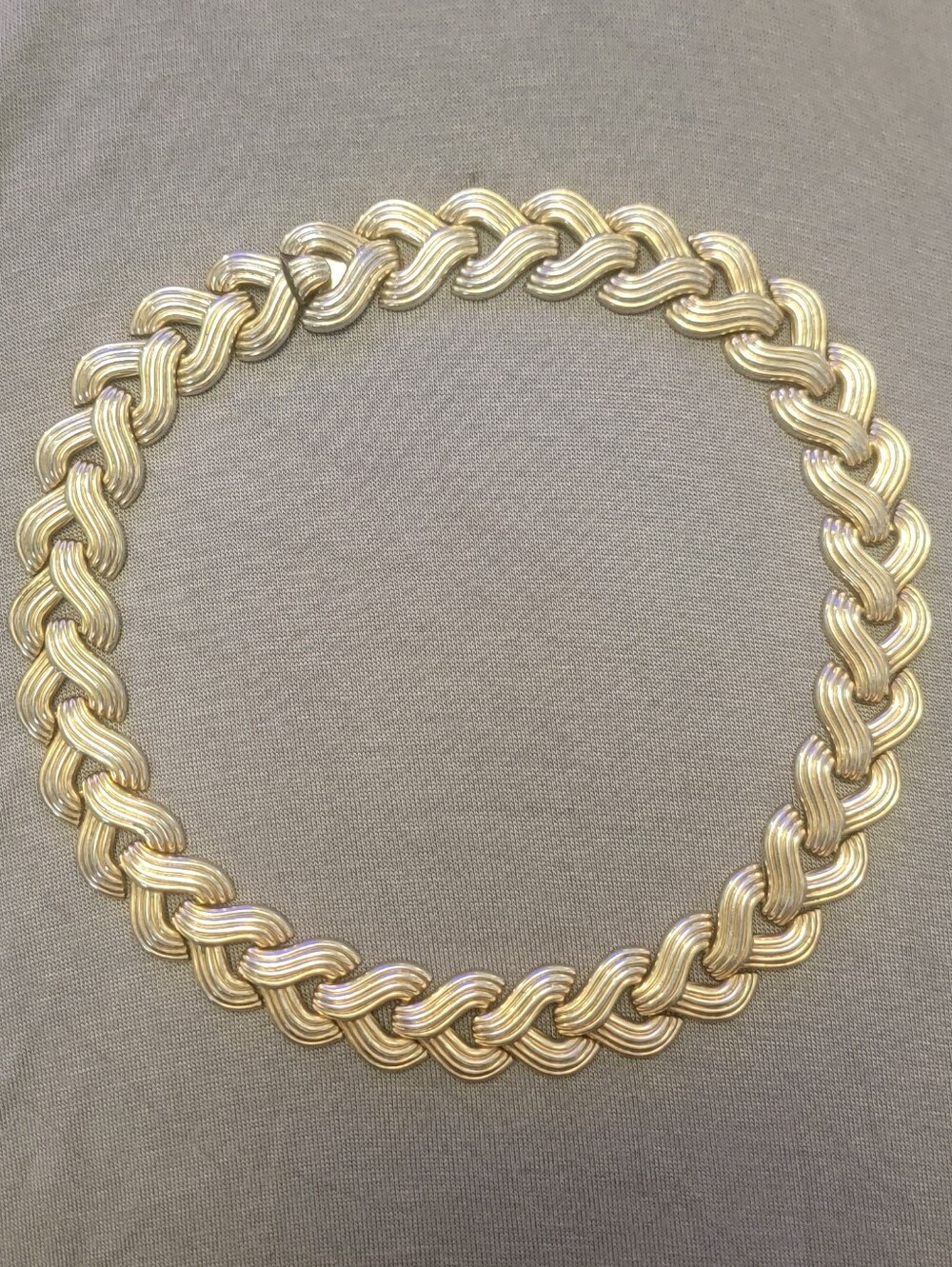 1948 Crown Trifari Goldenbraid Necklace Alfred Philippe Pat Pend Vintage